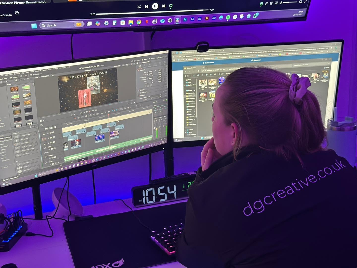 DG Creative Media on location with filming equipment